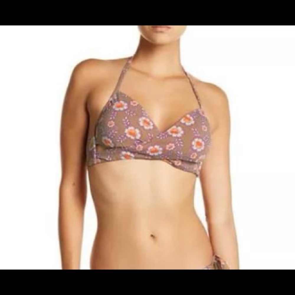 Floral bikini top by luxury swimwear brand Letarte